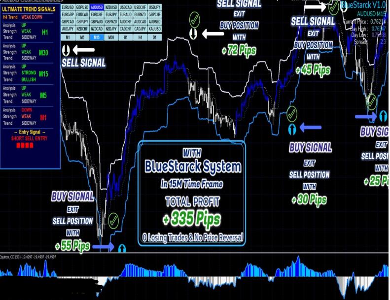 MT4 外汇BlueStarck Trading System高胜率的交易系统 外汇VIP指标下载