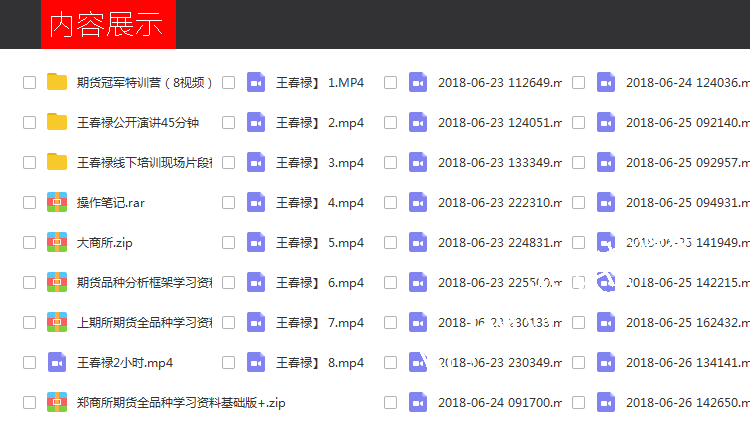 期货天才王春禄 王月松期货特训营视频全集 网络交流课