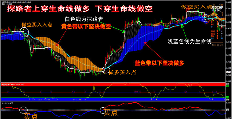 【金冠智能多空趋势】MT4指标模板/外汇黄金白银软件一目了然哦!